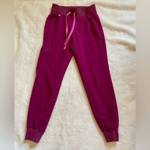Figs Zamora Dark Magenta Jogger Scrub Pants